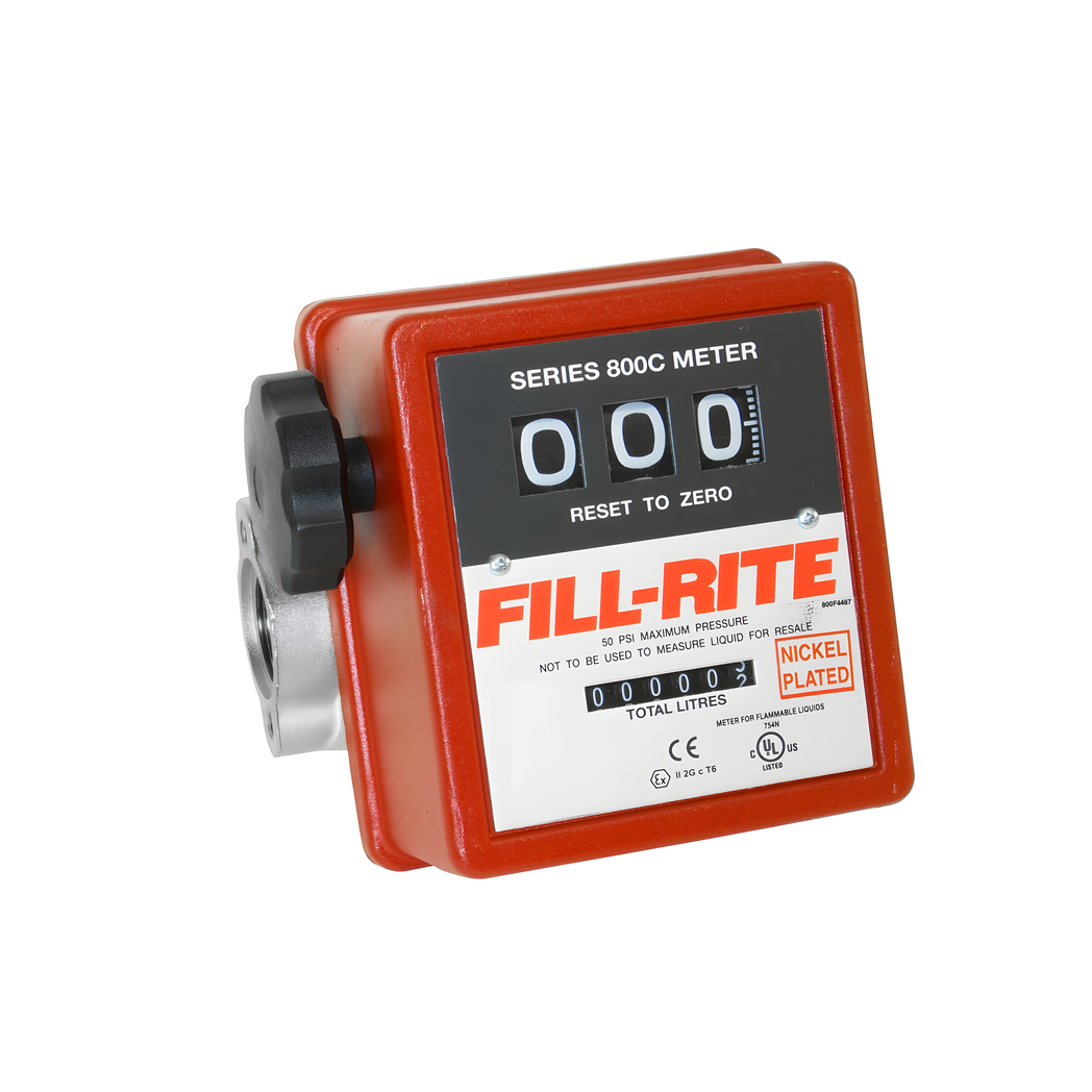 Fill-Rite807CNL1X418Nickel Plated Mechanical Flow Meter