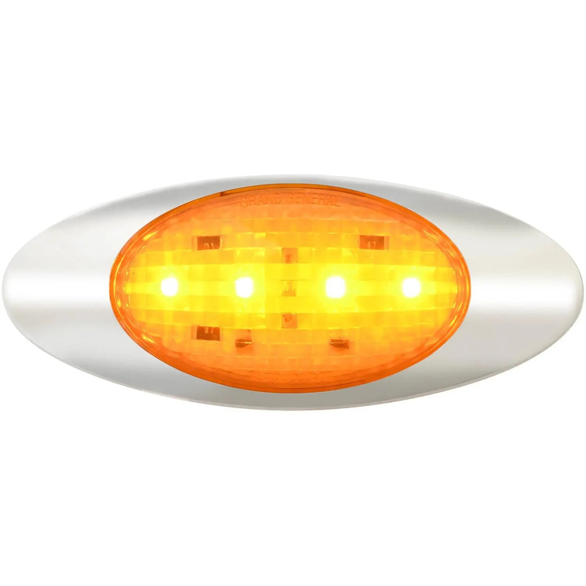 Freightliner Coronado Amber LED Side Marker/ Turn Signal with Chrome Bezel