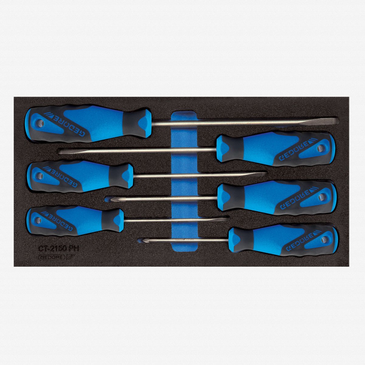 Gedore 1500 CT1-2150 Pozidriv and Slotted Screwdiver Set in 1/3 CT Module
