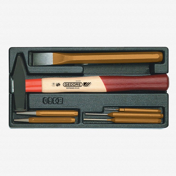 Gedore 1500 ES-350 Chisel and Punch Set in 1/3 ES Tool Module, 7 Pieces