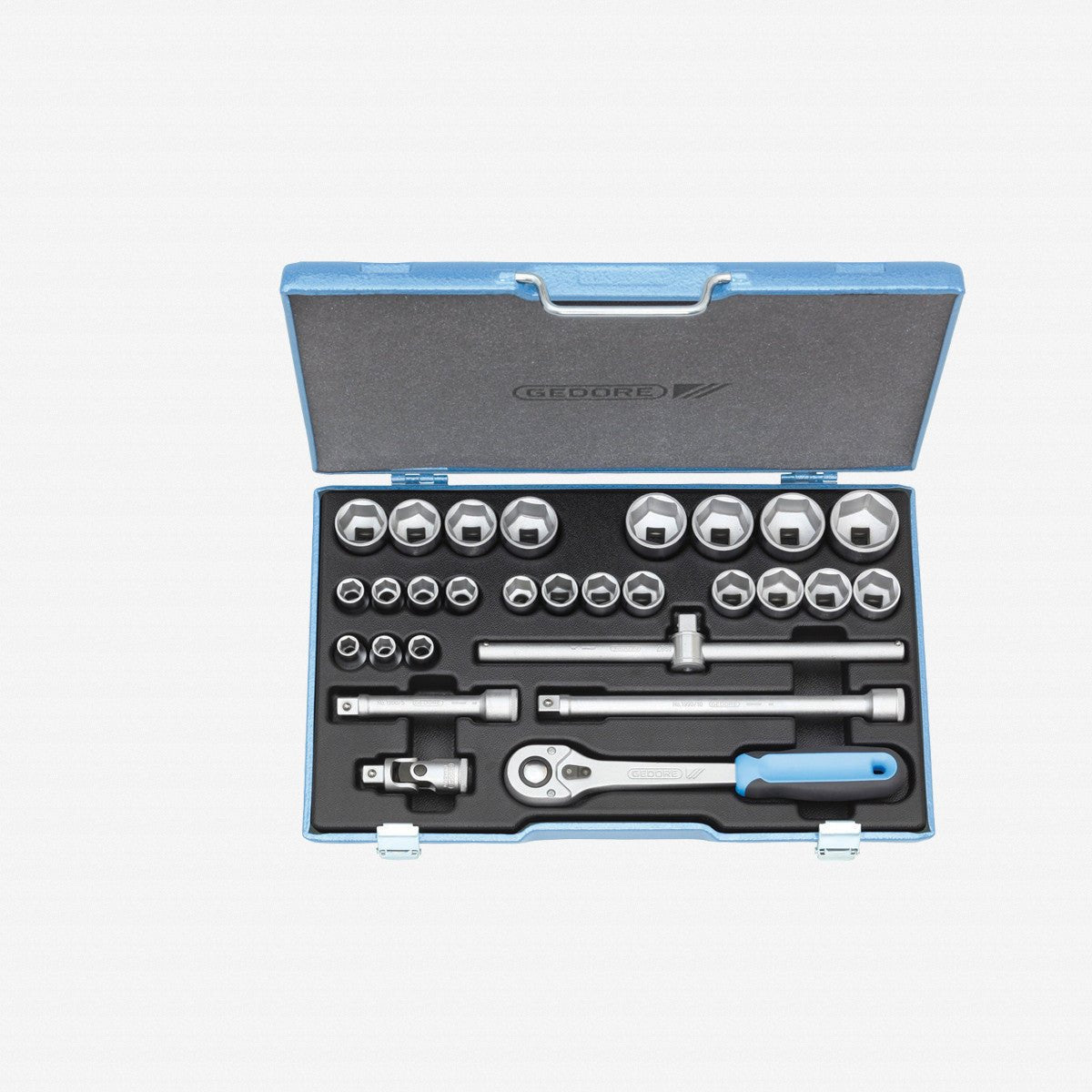 Gedore 19 VMU-10 Socket set 1/2" 28 pcs hex 10-36 mm