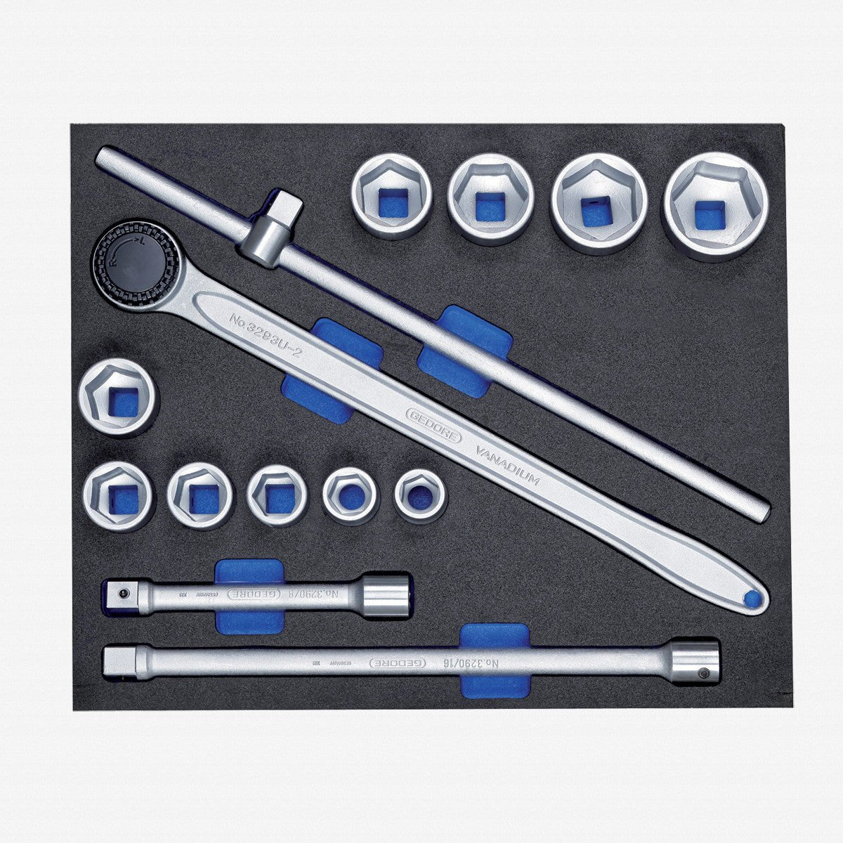 Gedore 2005 CT3-32 3/4" Metric Socket Set in 3/4 CT Tool Module, 14 pcs