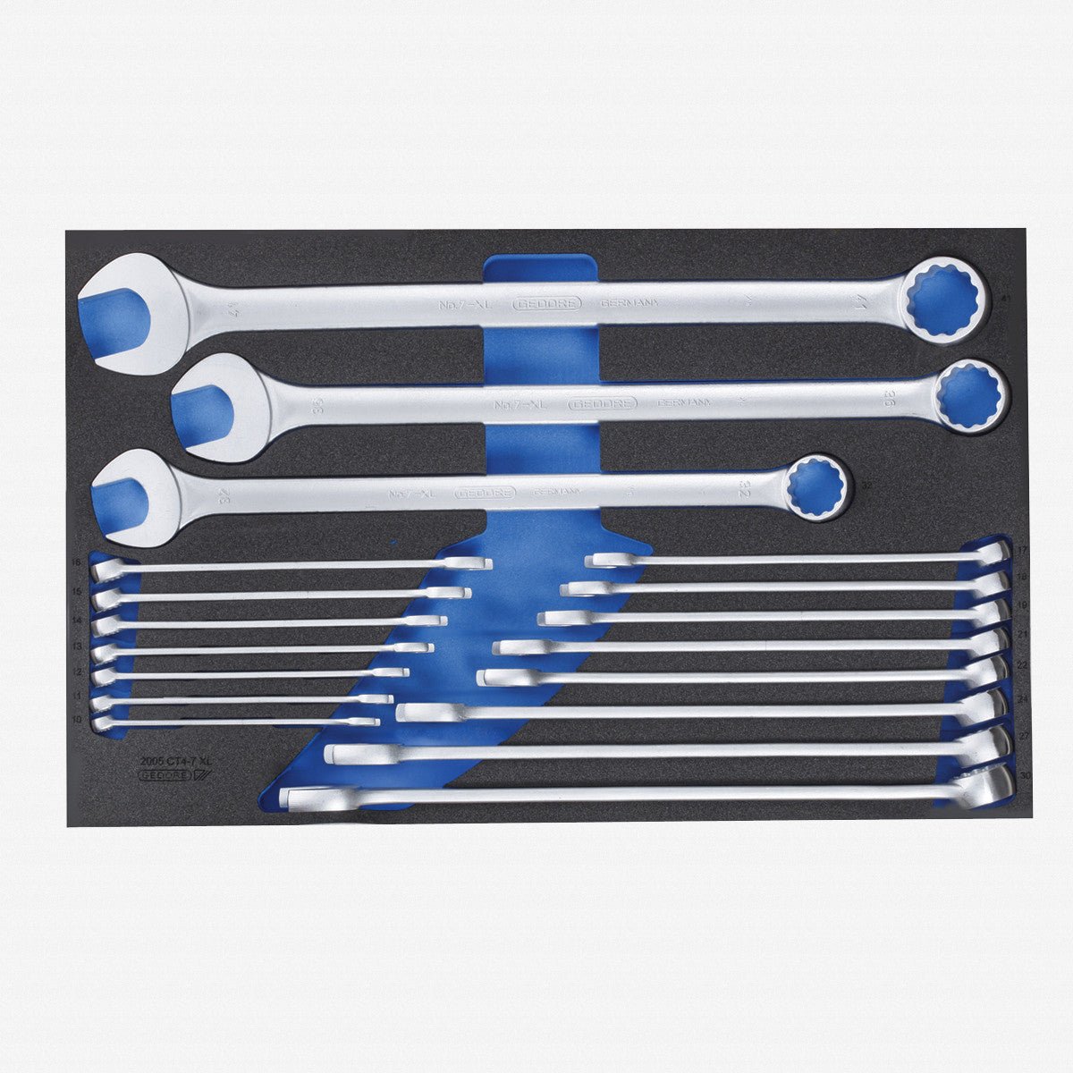 Gedore 2005 CT4-7 XL Metric Combination Wrench set in 4/4 CT Tool Module, 18 pcs