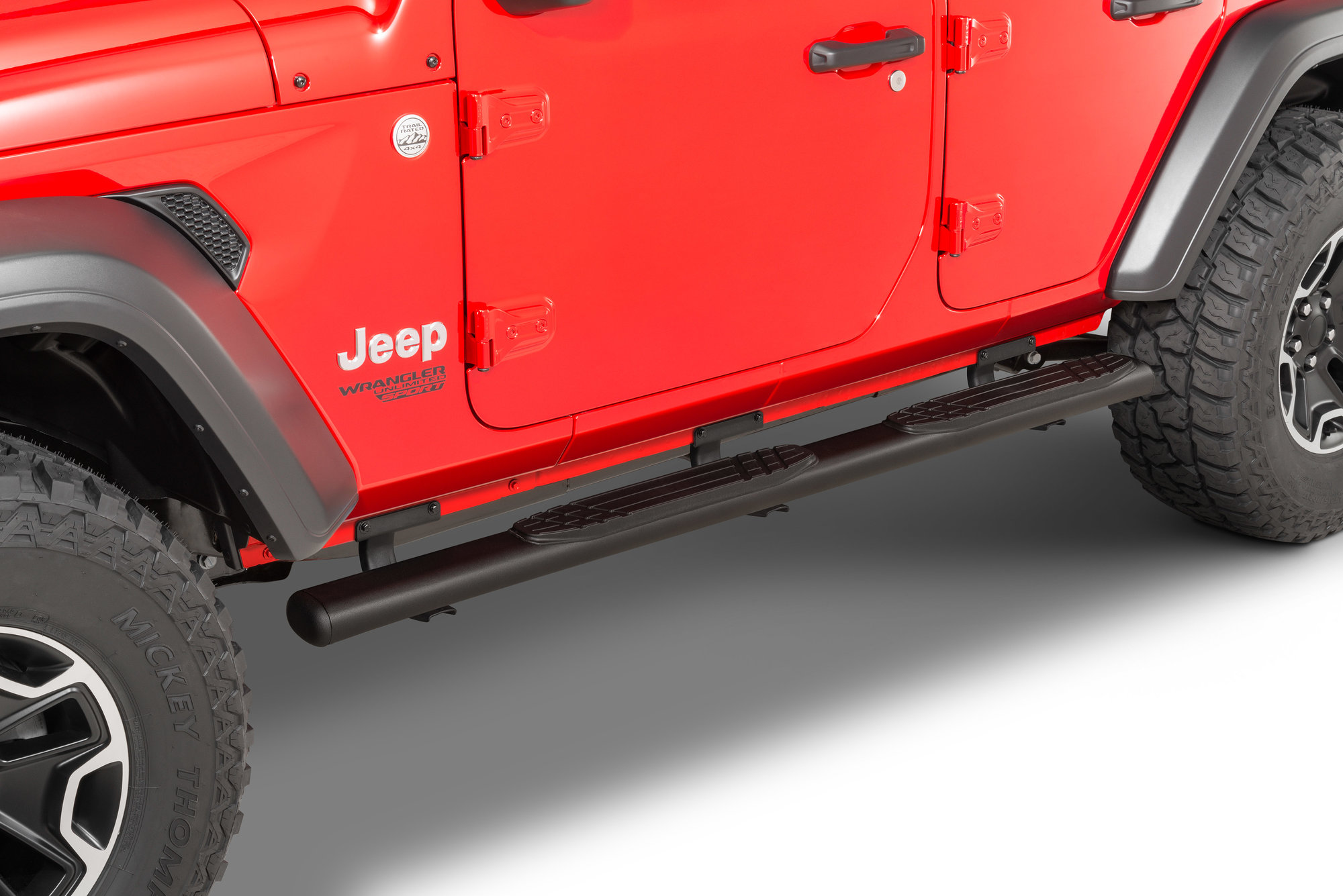 RealTruck Go Rhino 1000 Series 4" Side Steps for 18-26 Jeep Wrangler JL Unlimited