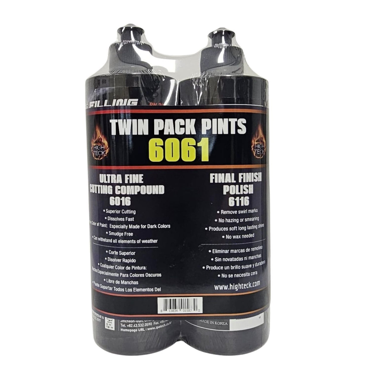 High Teck 6061 Ultra Fine Cut Compound and Final Finish Polish Combo Pack - 1 Pint Each