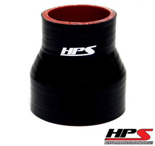 HPS 4 Ply Reinforced Straight Silicone Hose Reducer/Adapter 1" x 1.5" ID - Black
