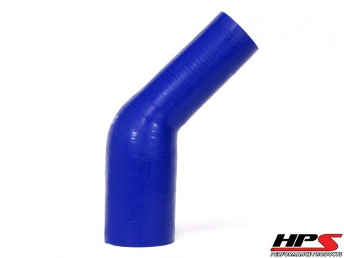 HPS 4 Ply Reinforced 45 Degree Silicone Hose Adapter 3.5" x 4" ID - Blue