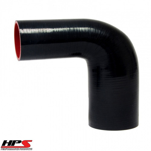 HPS 4 Ply Reinforced 90 Degree Silicone Hose Adapter 2.50" x 2.75" ID - Black