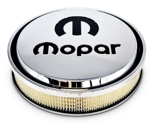 Proform 440-835 14" MOPAR Slant Edge Aluminum Air Cleaner Chrome / Black "M"