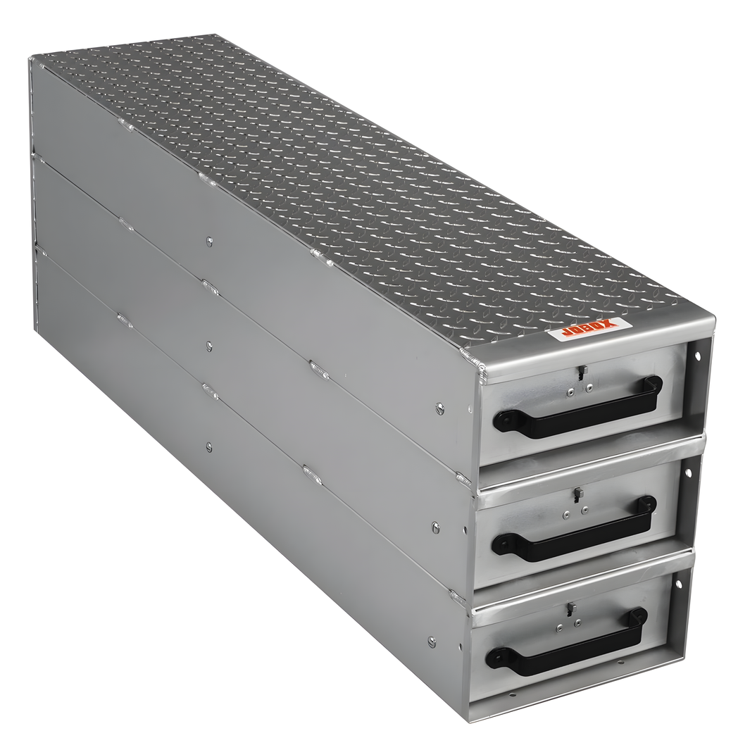 JOBOX1408980Long Stacked Heavy-Duty Aluminum Drawer Storage