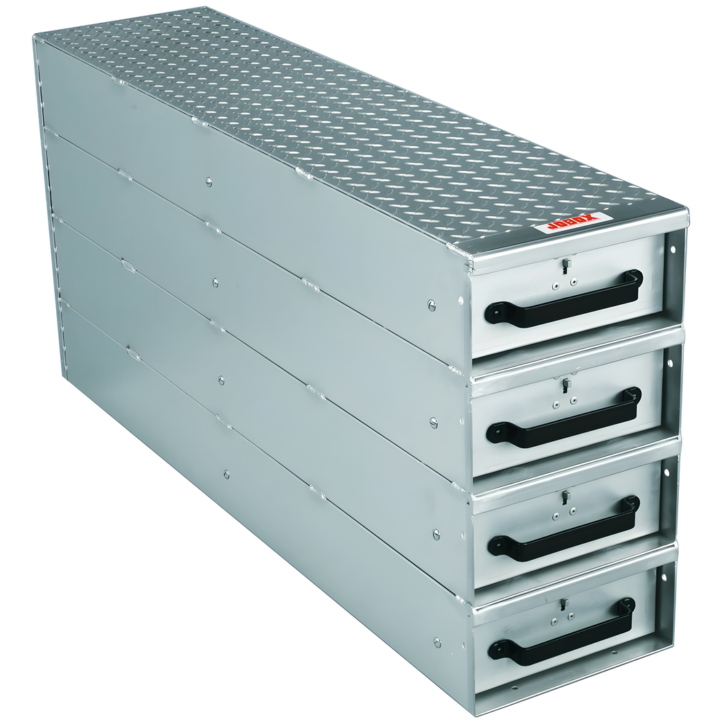 JOBOX1409980Long Stacked Heavy-Duty Aluminum Drawer Storage