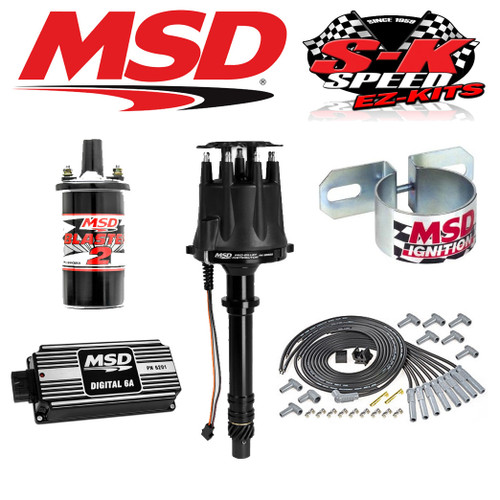 MSD BLACK Ignition Kit Digital 6A/Distributor/Wires/Coil/Bracket Big Block Chevy
