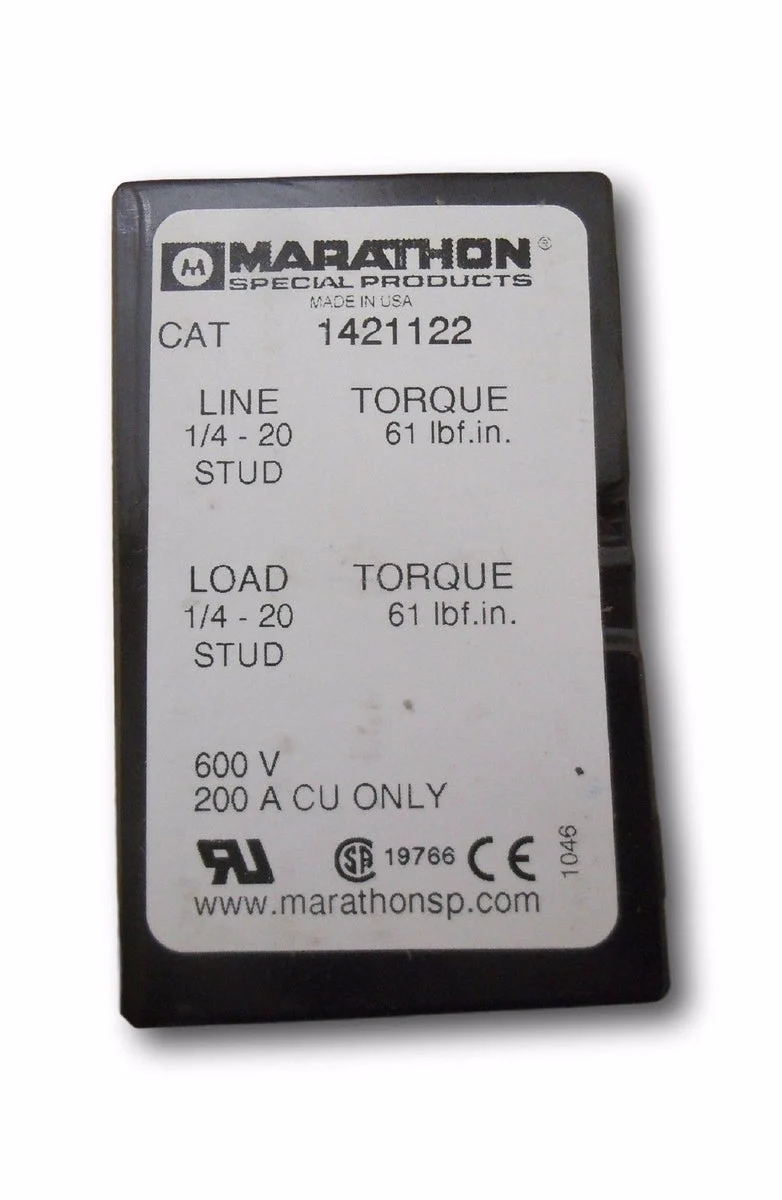 Marathon 1421122 Terminal Block Barrier – 600V 200 A CU Only