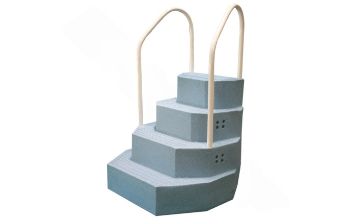 Merlin Industries 30125 Blue Granite King Aqua Staircase with Two Handrails for Above Ground Pool