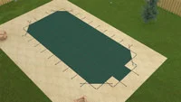 Merlin Safety Solid W/Mesh Panel Grecian 16′ 6″ X 32′ 6″ 4 X 8 Center Green Safety Pool Cover, 50W-X-GR