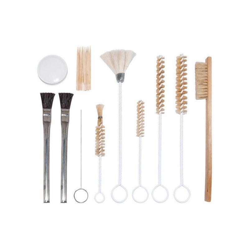 AES Industries 220 Master Spray Gun Cleaning Kit 20-Piece with assorted brushes for harsh chemicals