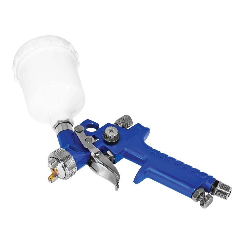 AES Industries 504-10 Mini HVLP Gravity Feed Spray Gun 1 mm Nozzle with 250 mL Non-drip Plastic Cup