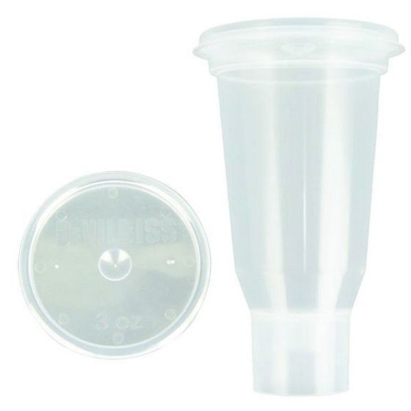 DeVilbiss DPC-503-K24 3 oz Disposable Cup with Lid, sealed contamination-free system for DeKups