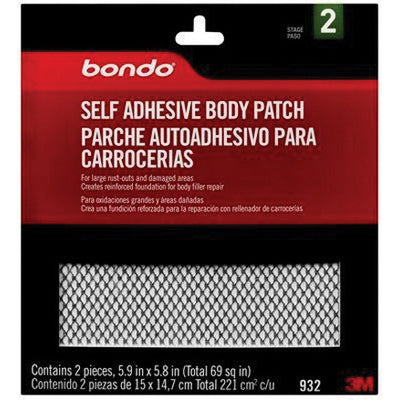 Dynatron Bondo 932 Self-Adhesive Body Patch, Metal, 5.9 x 5.8 in, Part 932