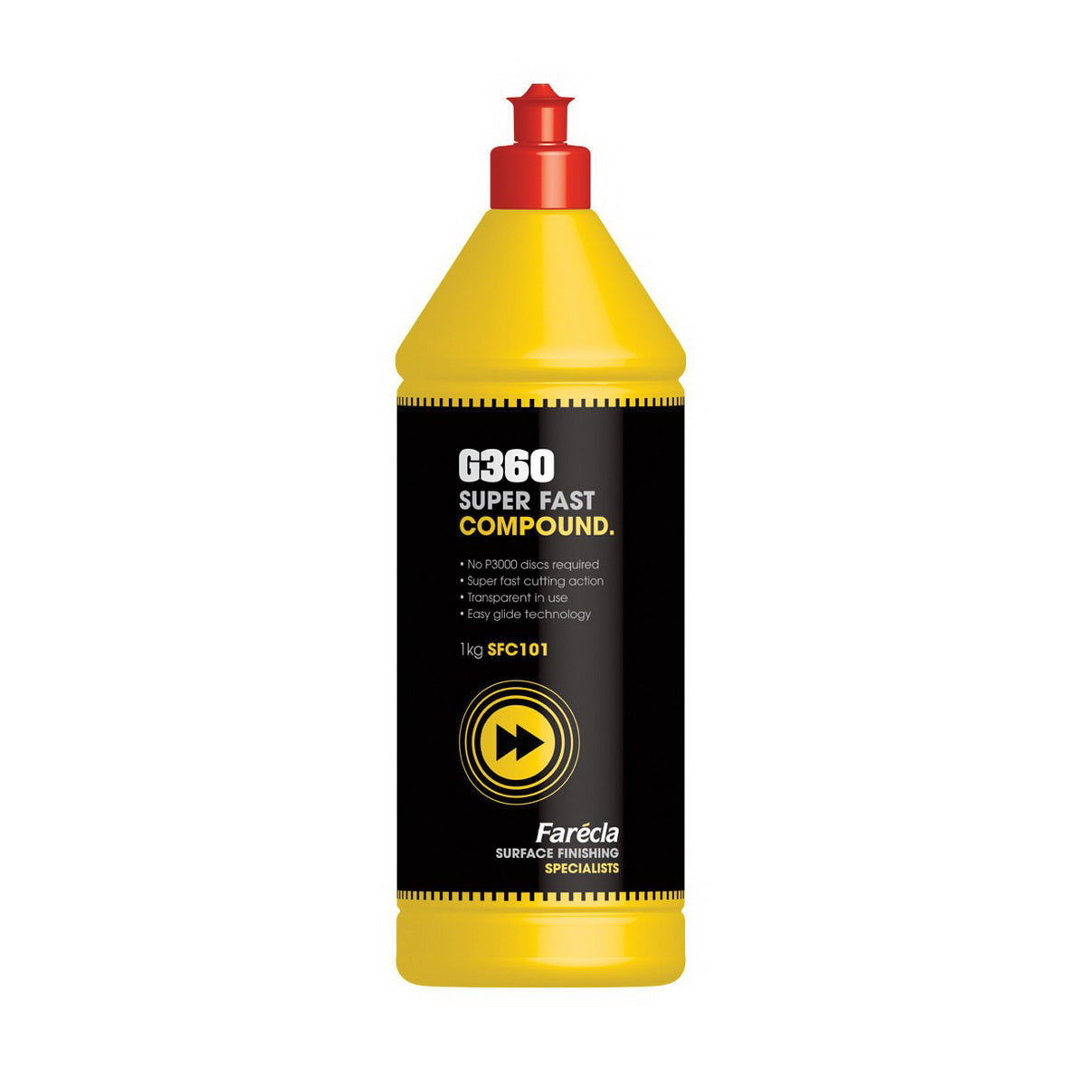 Farecla 90600 G360 Super Fast Compound, 1 L White Liquid Bottle
