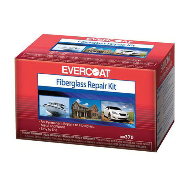 Evercoat Polyester Repair Kit 370 - 1 qt Pink Liquid Can with Fiberglass Mat, Tape and Instructions