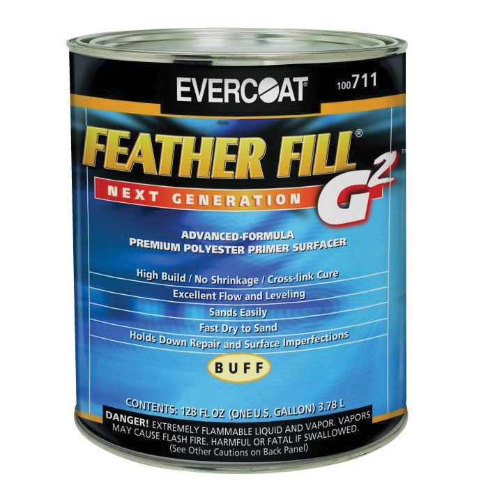Evercoat Feather Fill G2 High-Build Polyester Primer Surfacer 711 1 Gallon Buff, Includes MEKP