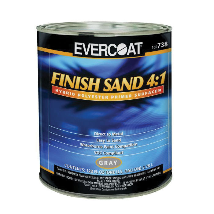 Evercoat Finish Sand Polyester Primer 738 1 Gallon Gray Lightly Textured, DTM Use, Requires