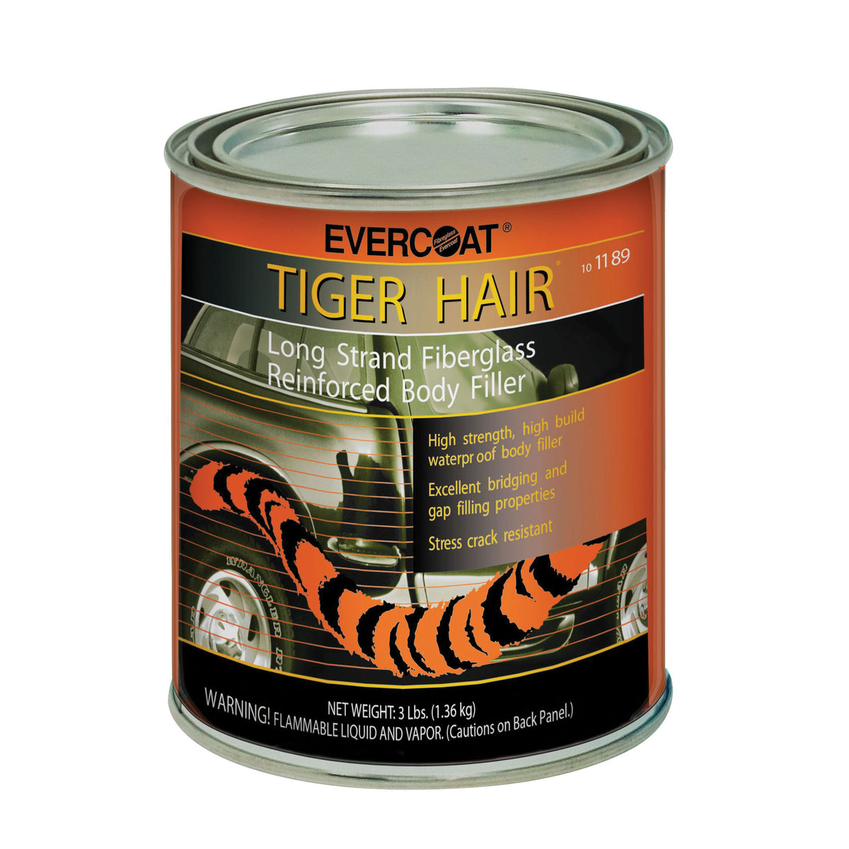 Evercoat Tiger Hair Long Strand Fiber Reinforced Filler 1189 1 qt Can Paste Extra High Strength