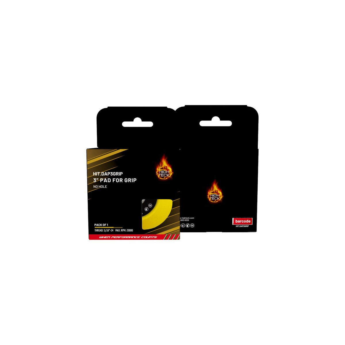 High Teck DAP3GRIP 3" No-Hole Grip Backing Pad with Thread