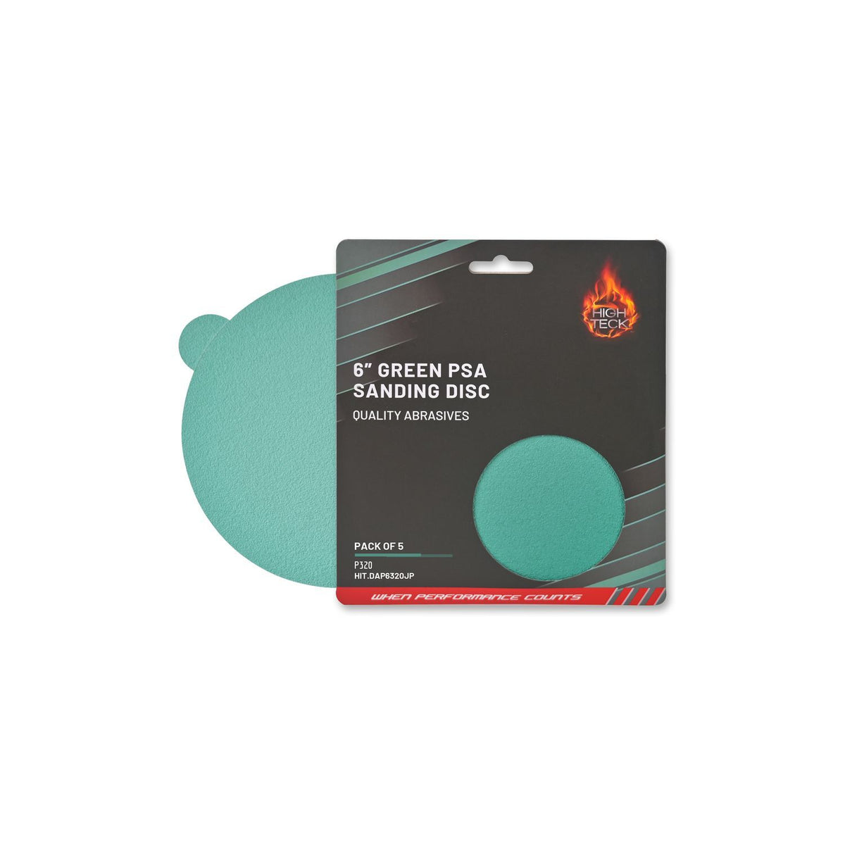 High Teck 6" Green PSA Sanding Disc 120 Grit (DAP6120JP) - 5 Pack