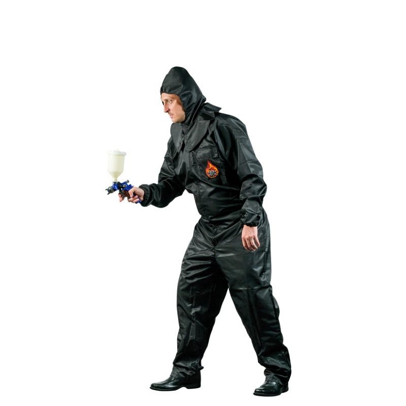 High Teck Paint Suit PS110B Large Black with 2-Way Zipper