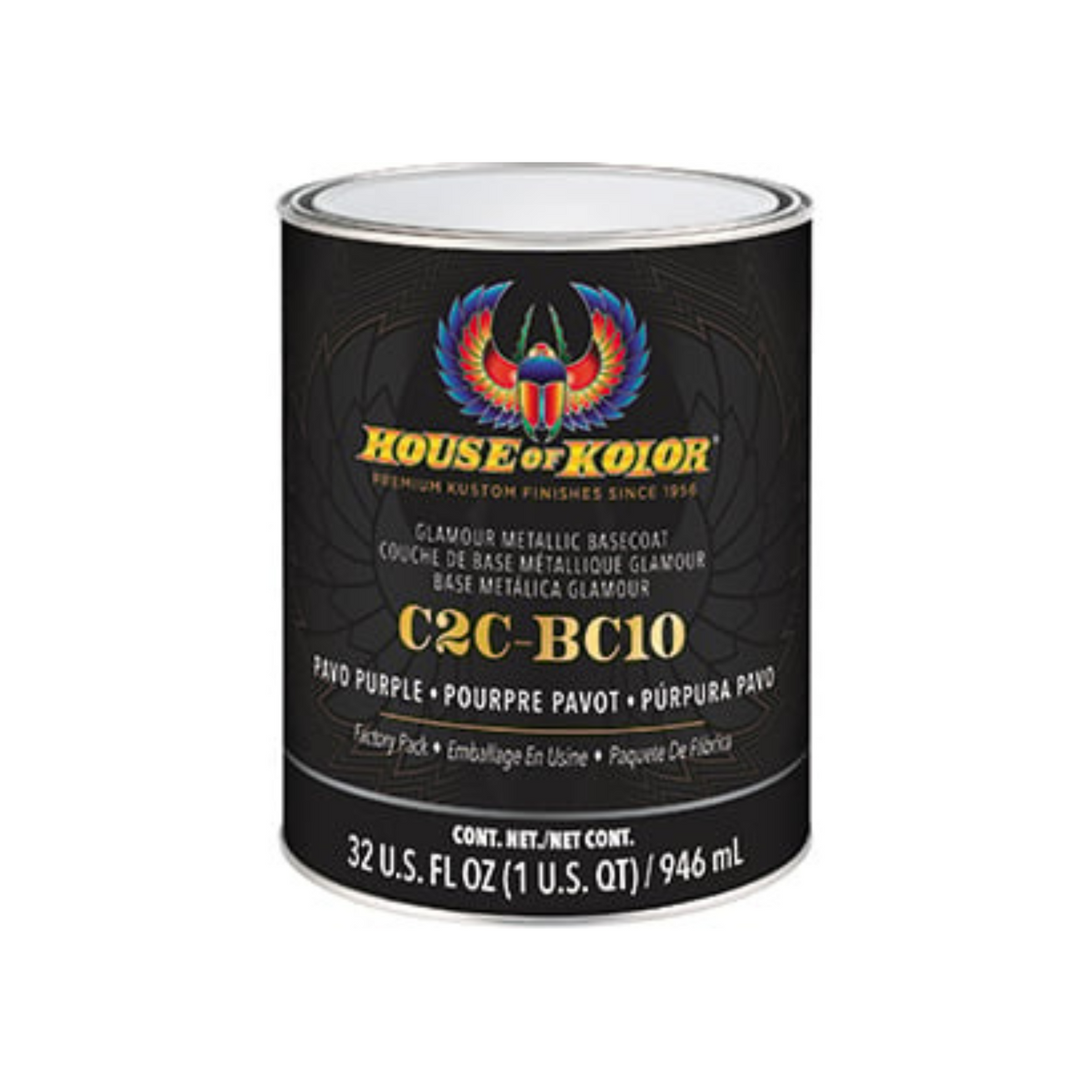 House of Kolor C2C-BC10-Q01 Shimrin Pavo Purple Basecoat 1 Quart, 2:1 Mix for Universal Use