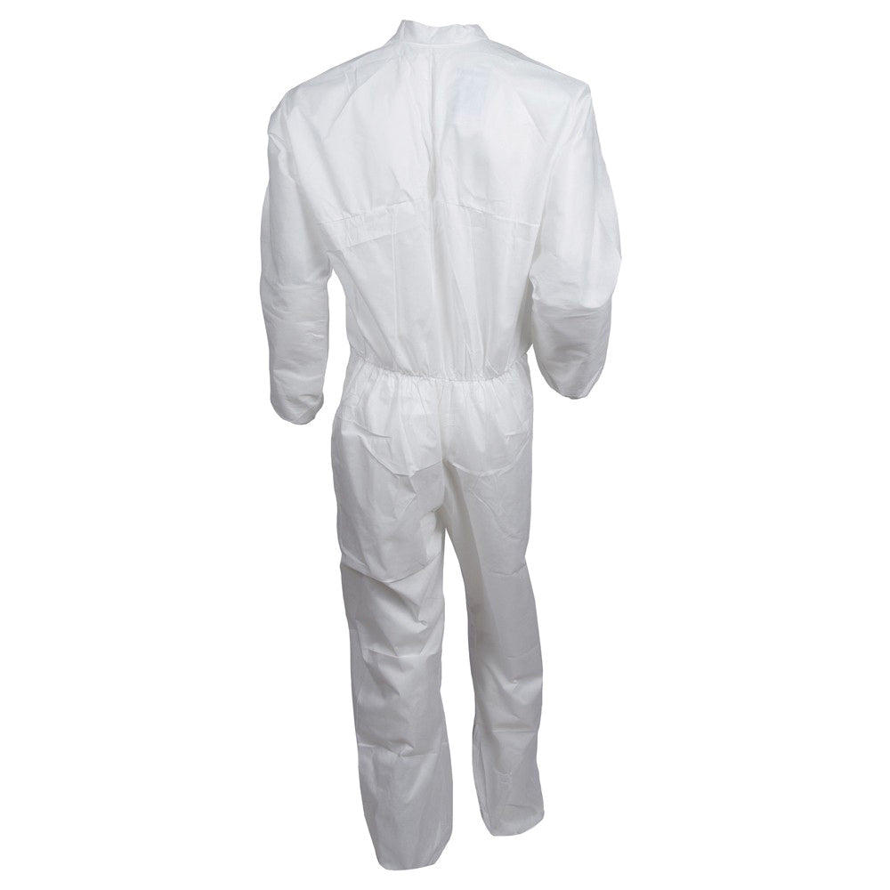 KleenGuard 46104 A30 Series Coveralls, White, Microforce Fabric, X-Large, Zip Front