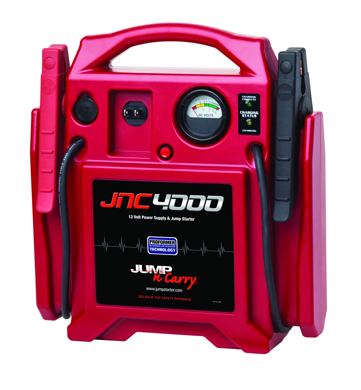 Clore Automotive JNC4000 1100 Peak Amp 12 Volt Jump Starter with Built-In Charger