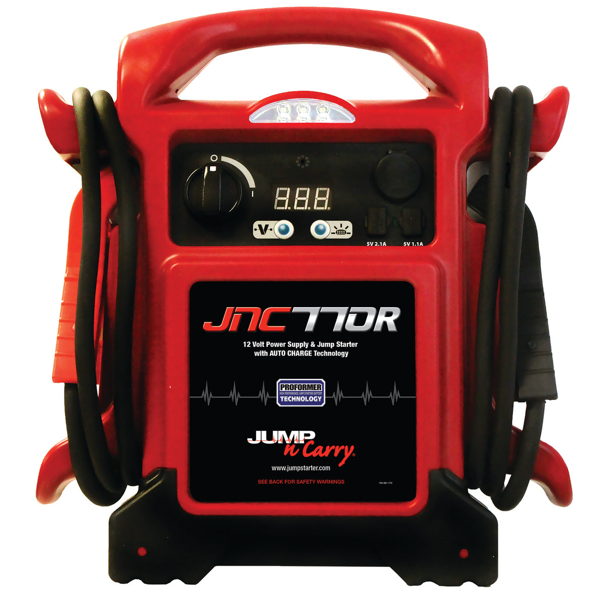 Clore Automotive JNC770R Automatic Jump Starter with Dual USB and 12 VDC Outlet