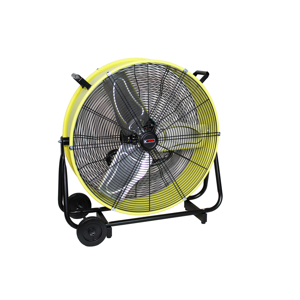K Tool 24" Direct Drive Tilting Industrial Drum Fan, Safety Yellow