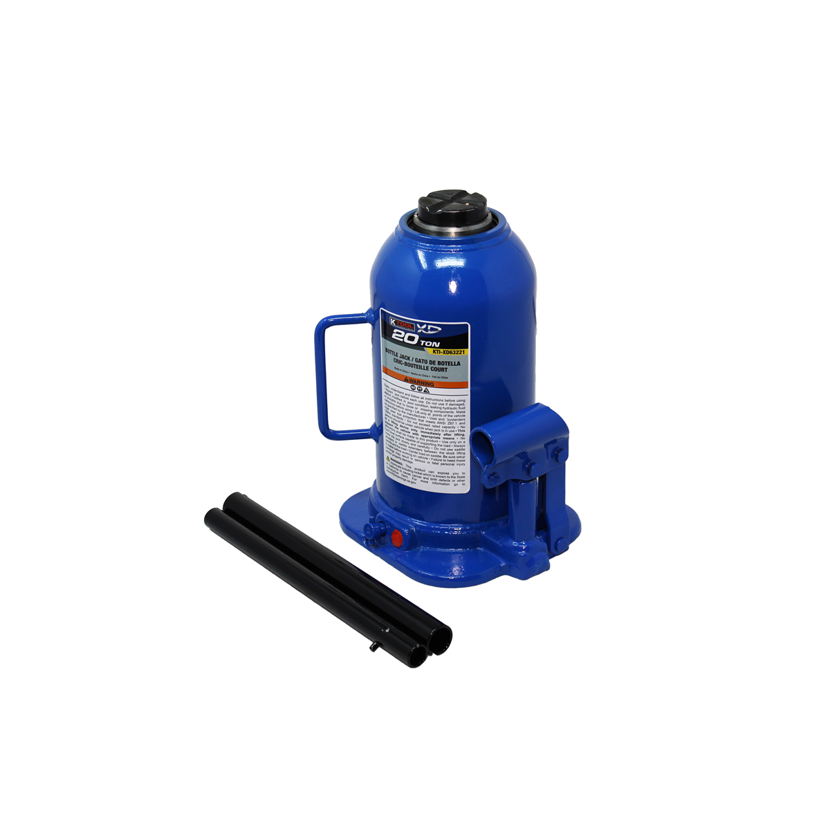 K Tool International Bottle Jack XD63221 20-Ton Welded Hydraulic Lift
