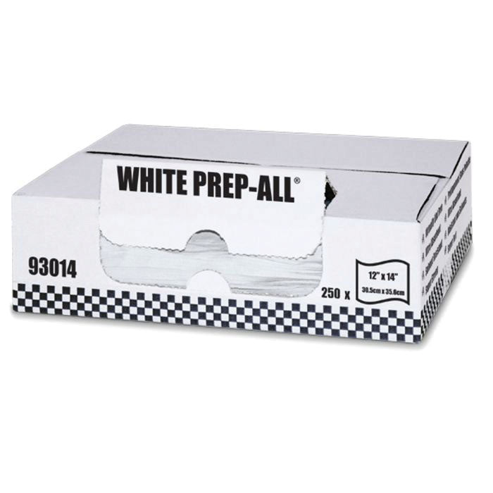 MDI 93014 Prep-All Flat Supreme Towel 250-count 12×14 in White Creped Spunlace, Solvent-Resistant