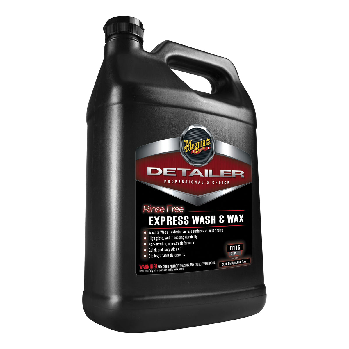 Meguiar's D11501 Rinse Free Express Wash and Wax 1 gal Greenish-Blue Liquid
