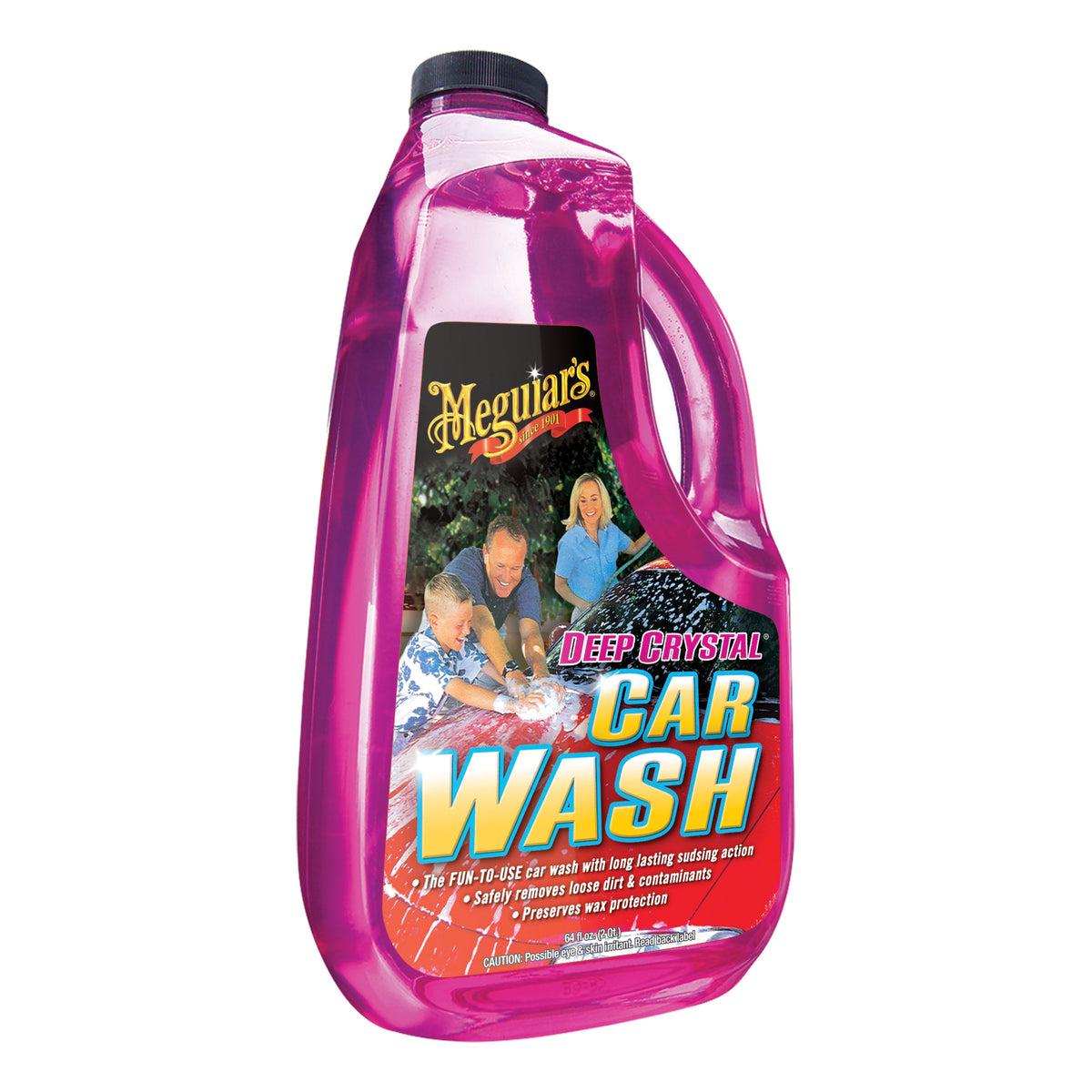 Meguiar's Deep Crystal Car Wash G10464 64 oz Clear Can - Gentle dirt removal, preserves wax