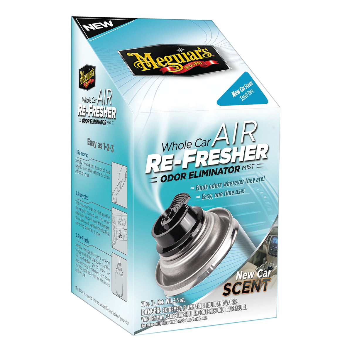 Meguiar's G16402 Whole Car Air Re-Fresher 2.5 oz Clear Aerosol Can
