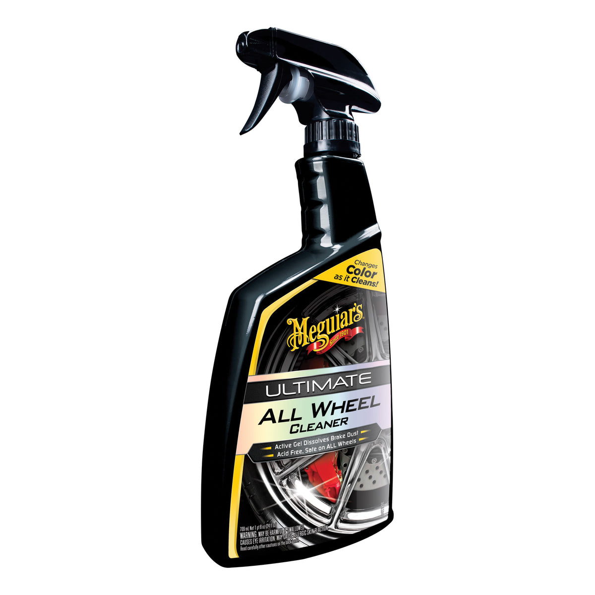 Meguiar's Ultimate G180124 All Wheel Cleaner, 24 oz Aerosol Can, Transparent Liquid