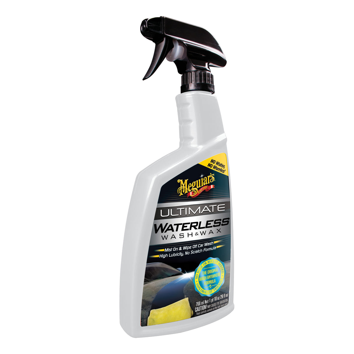 Meguiar's G3626 Ultimate Waterless Wash Liquid 26 oz Spray Bottle, Off-White