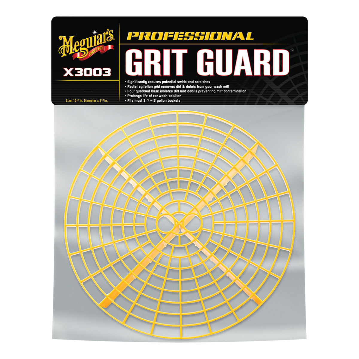 Meguiar's X3003 Professional Grit Guard, 1/8 in Dia x 2-1/2 in H, Use With: 3.5 to 5 gal Buckets