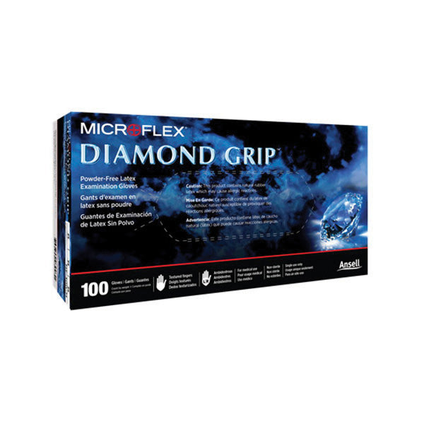 Microflex Diamond Grip MF300-S Small Natural Rubber Latex Exam Glove
