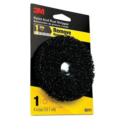 3M 3171 Paint and Rust Stripper, 4 in Coarse Disc, Black