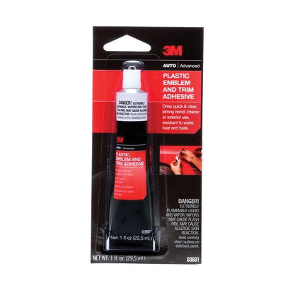 3M 1‑Component Plastic Emblem and Trim Adhesive – Clear, 1 oz Tube, Part 3601