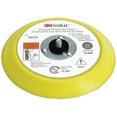 3M 5576 Plain Back-Up Pad 6 in Dia Yellow PSA Attachment