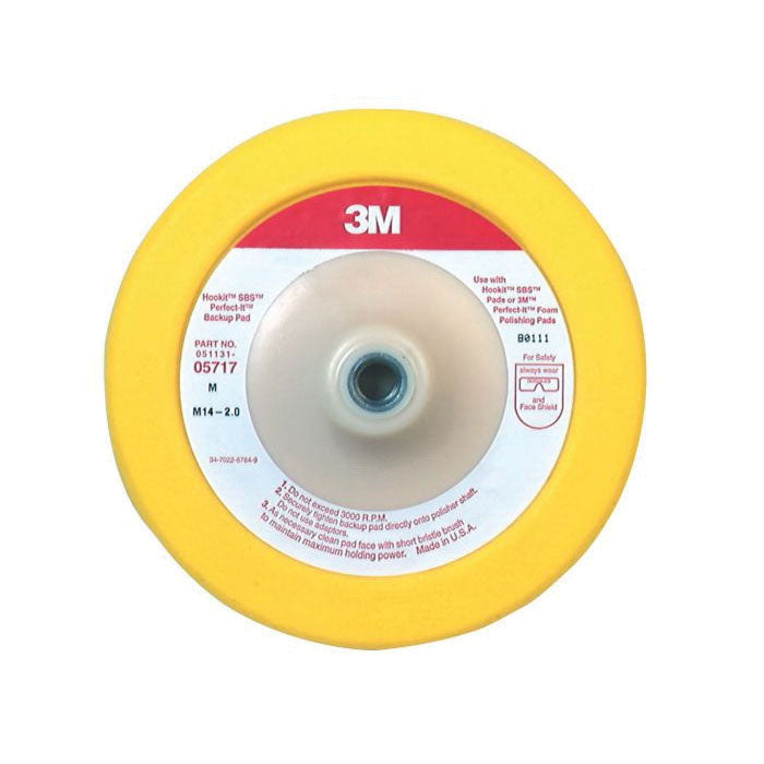 3M 5717 7 in Yellow Foam Backup Pad Hookit™ Attachment for Buffing and Polishing