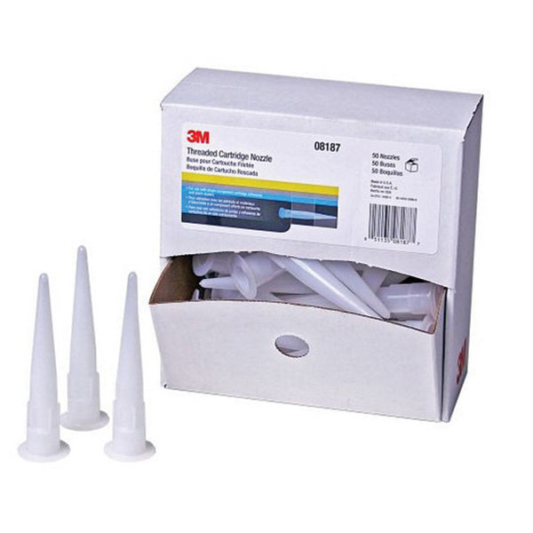 3M 8187 Threaded Cartridge Nozzle, Plastic Opaque, for Single‑Component Adhesive Cartridges